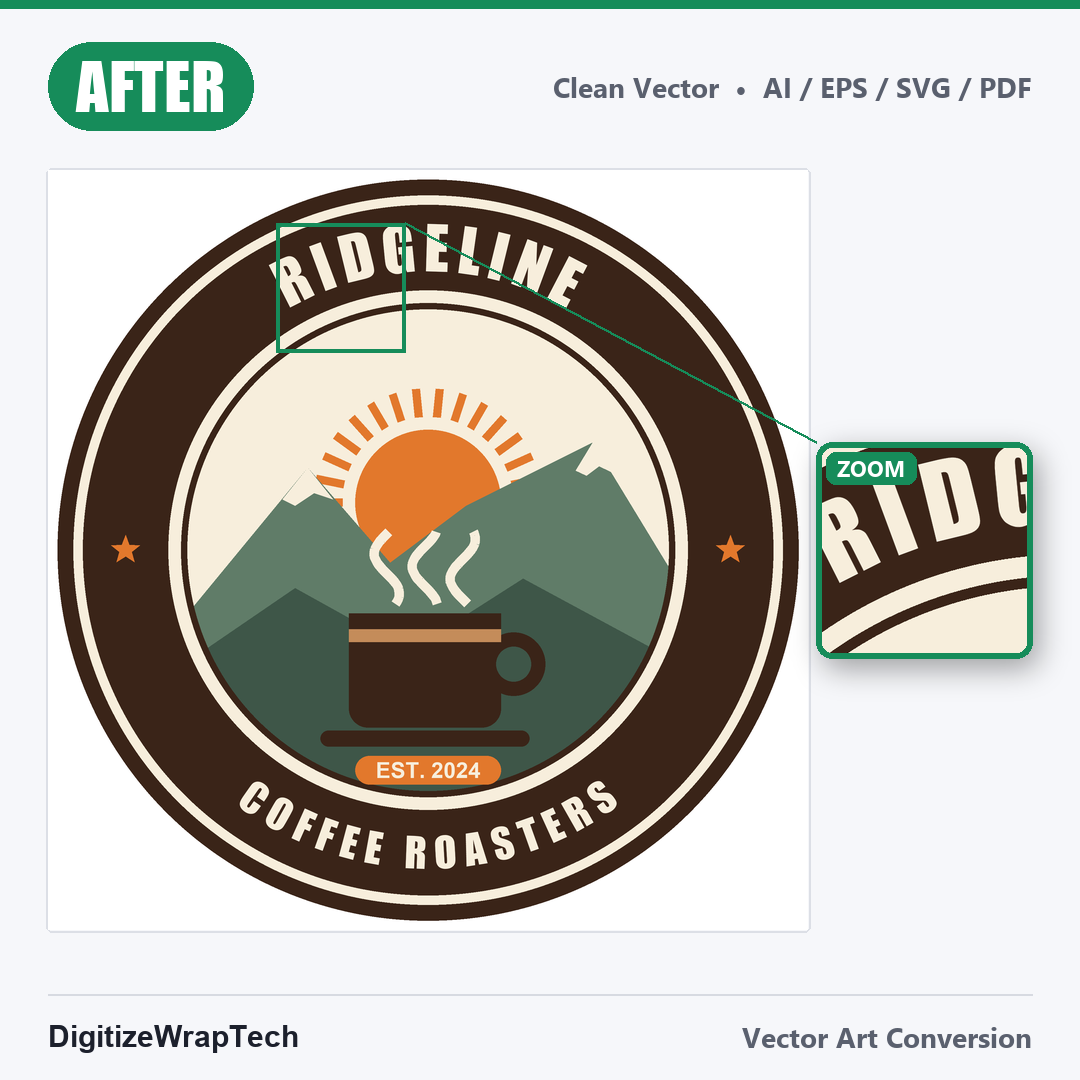 Ridgeline Coffee Roasters Logo Vectorization