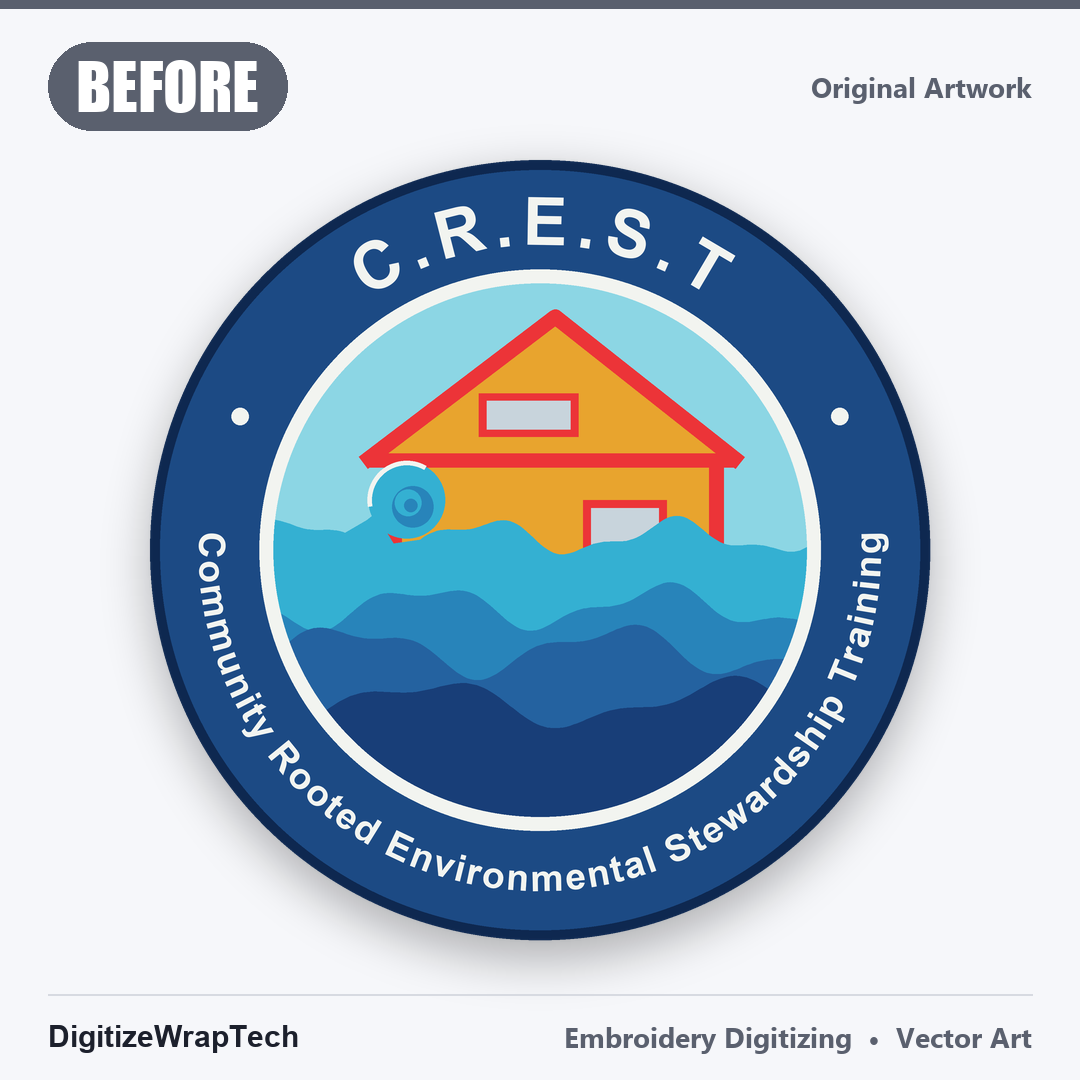 Before: C.R.E.S.T Environmental Training Patch Embroidery