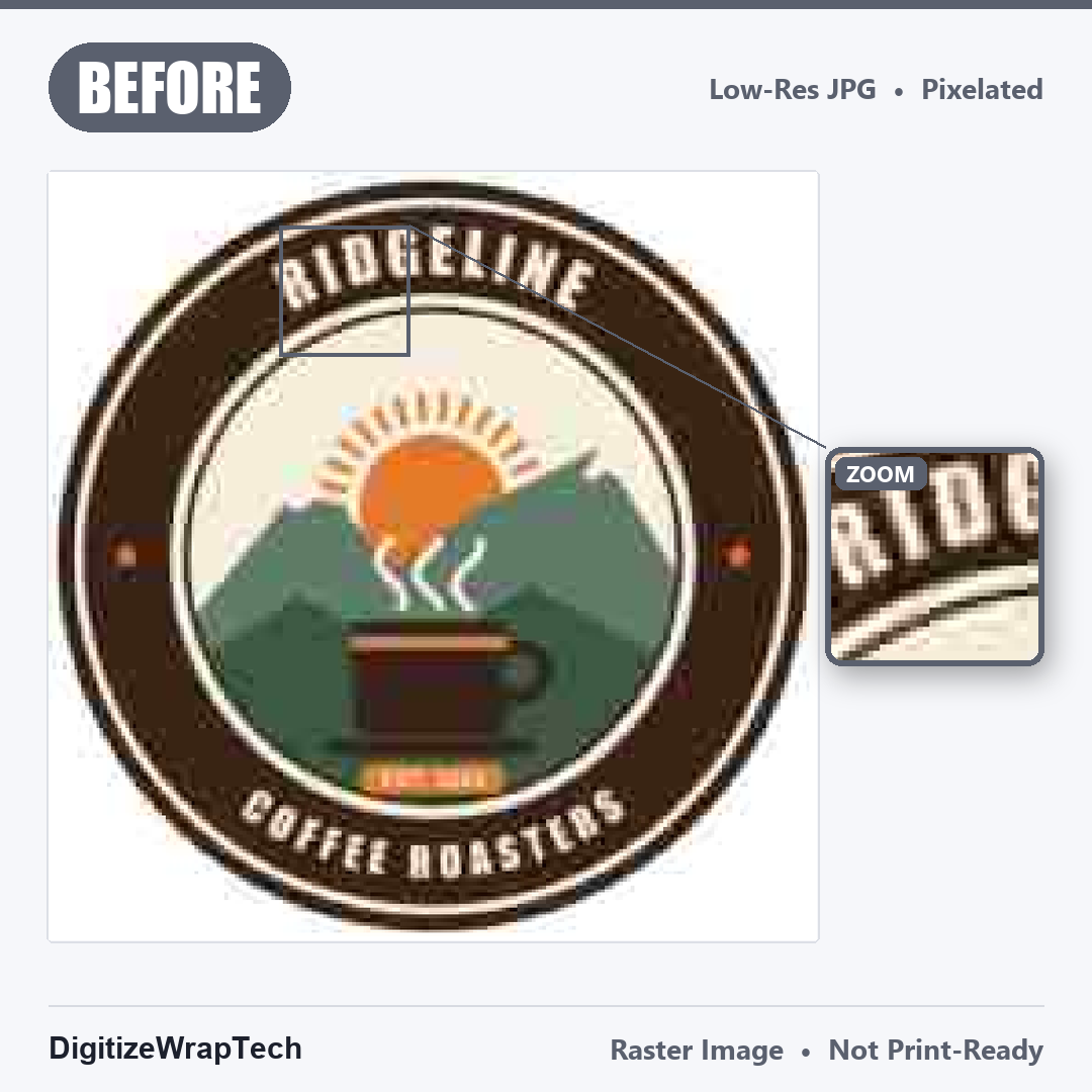 Before: Ridgeline Coffee Roasters Logo Vectorization